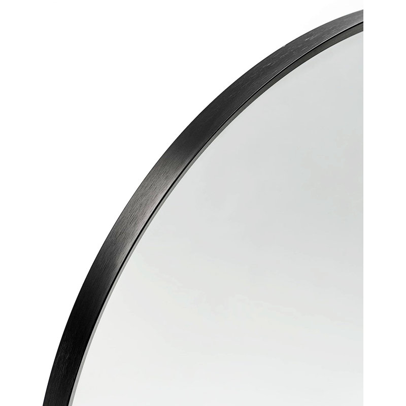 30X40 Inch Arched Wall Mirror With Black Metal Frame | Gift Idea, 30" x 40", Black