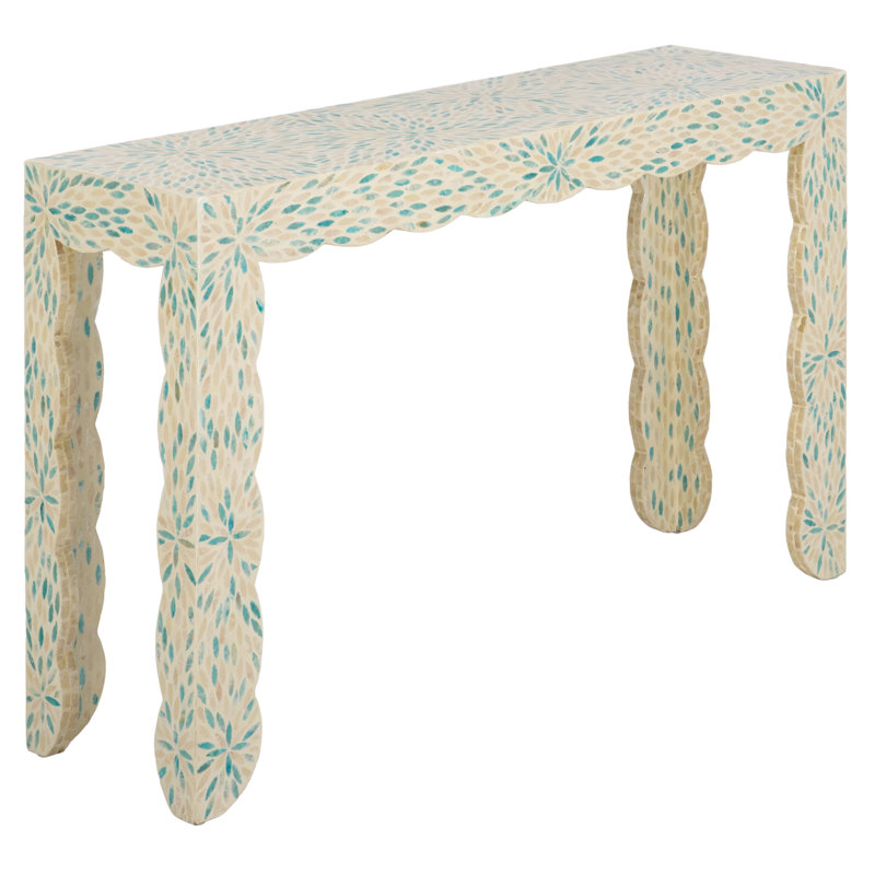 Table console Aldana, Cream / Teal