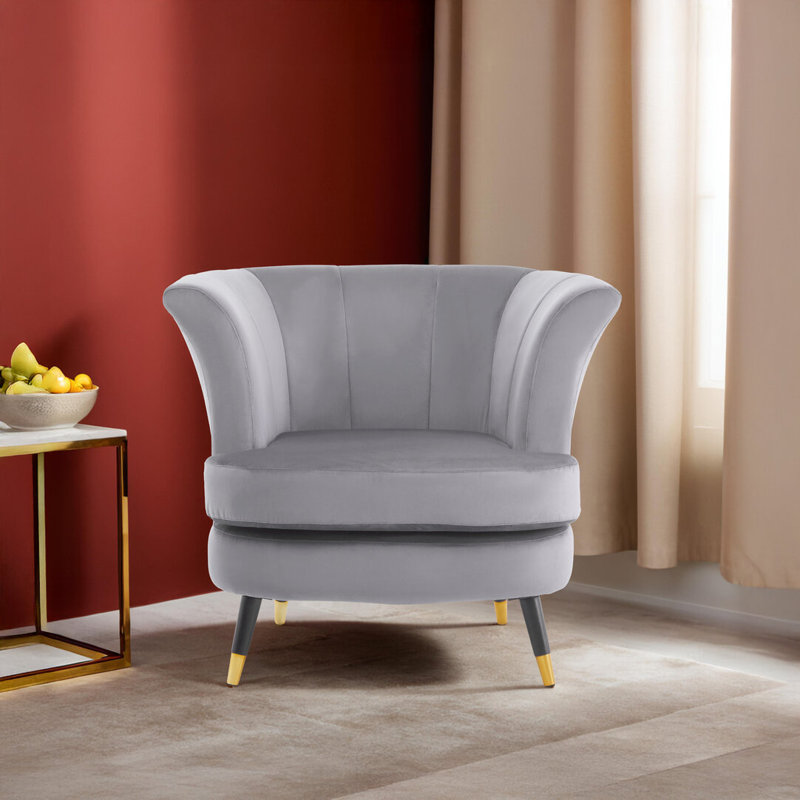Velvet Club Chair, Grey