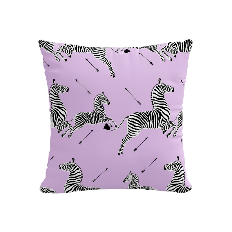 Red from Scalamandre Crafted by Cloth & Company 20 Decorative Pillow in Pattern, Feathers, Scm Zebras Lilac Linen