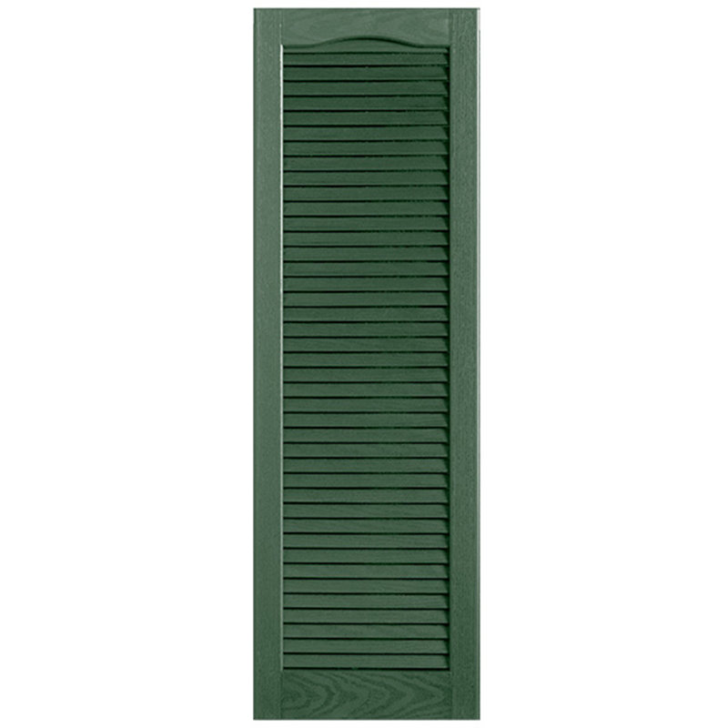 Paire de volets à persiennes cathédrale style pleine longueur ouverts, Vert, 12 po, 60 po