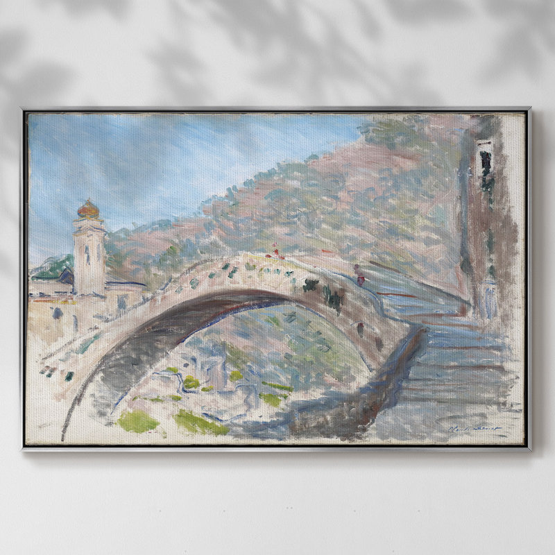 Dolceacqua, Bridge, 1884, reproduction d'art sur toile, H 25 po x l 37 po x P 2 po, Argent