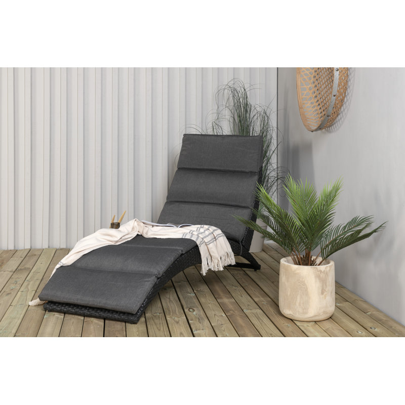 Eufrosinia 158cm Long Reclining Single Sun Lounger with Cushions