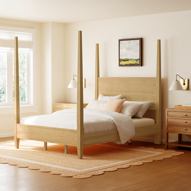 Mya Four Poster Bed, Queen, Brown