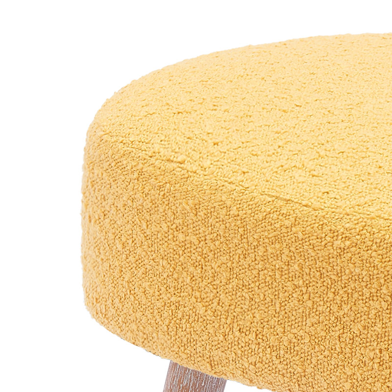 Upholstered Side Chair with Ottoman, Mustard Polyester Blend