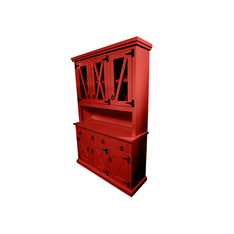 Lovica Sideboard with Bar Hutch, Persimmon Red