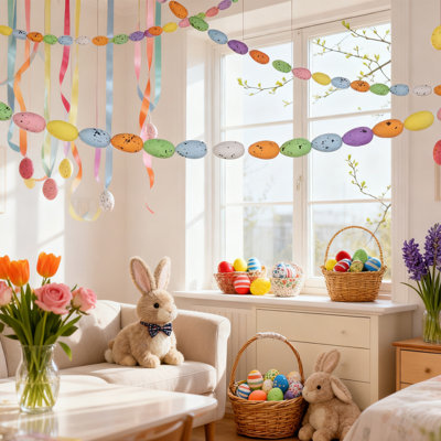  Easter Egg DIY Wreath Accessories Spotted Eggs Colorful Foam Easter Decorations
