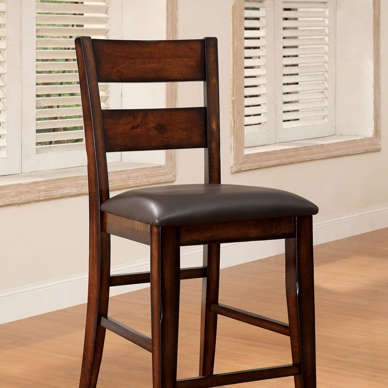 Hudspeth Upholstered Faux Leather Counter Stool