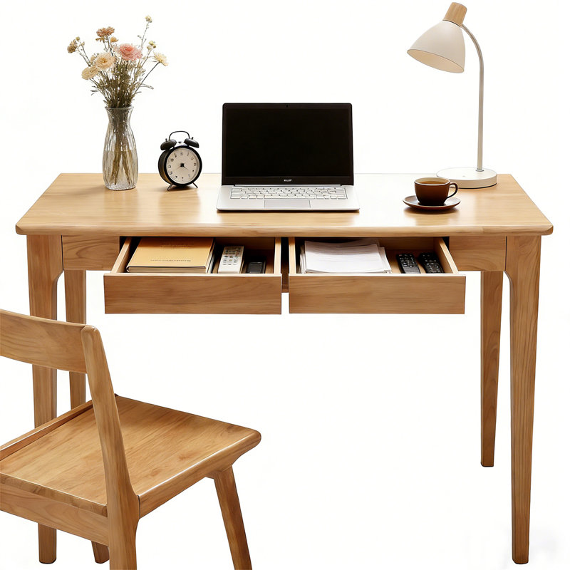 Bureau en bois massif avec tiroirs (y compris la table basse)