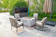 Cherry 4-Piece Gas Fire Pit Table Set , 2 Single Chairs, 2 Rocking Chairs And A A Storage Box