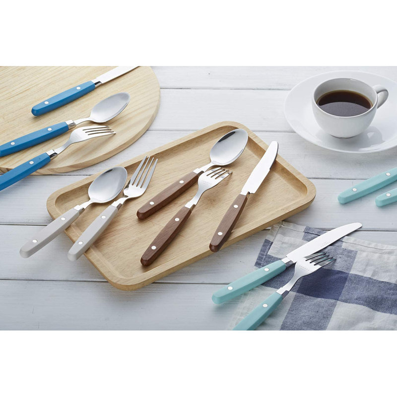 Latitude Run® Blima Stainless Steel Flatware Set - Service for 4, Blue 20 Pieces