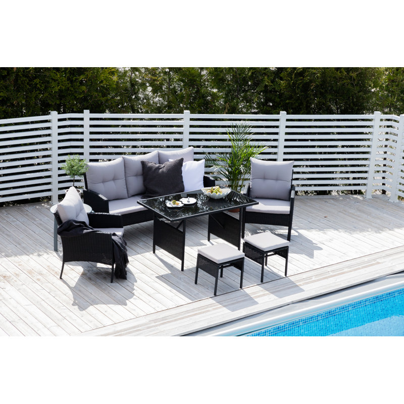 Parkhur 4 - Person Seating Group with Cushions, Gray
