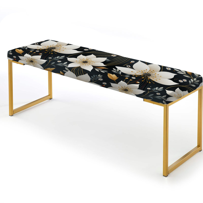 Upholstered Gold Bench, Catron