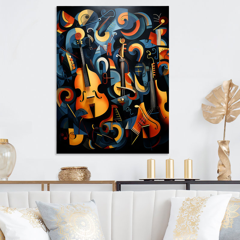 Bleu musique de Harlem en couleur pastel - art mural Harlem Renaissance, H 40 po x l 30 po x P 1,5 po