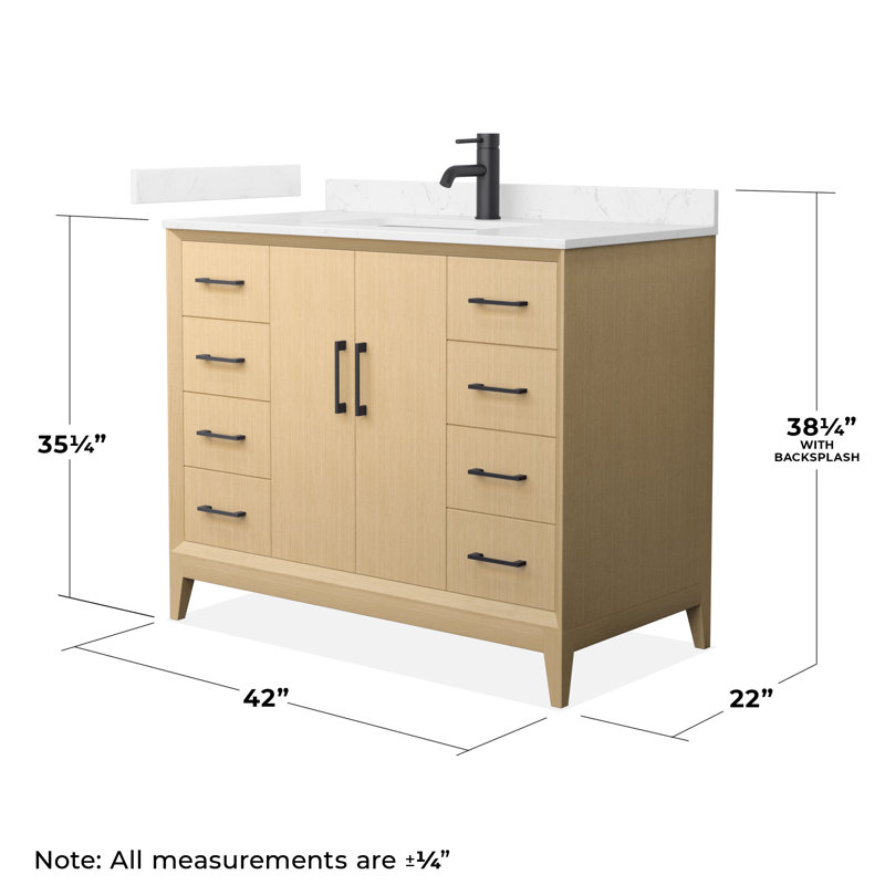 Janna 60" Freestanding Single Bathroom Vanity with Cultured Marble , White Cultured Marble, Matte Black, 42"