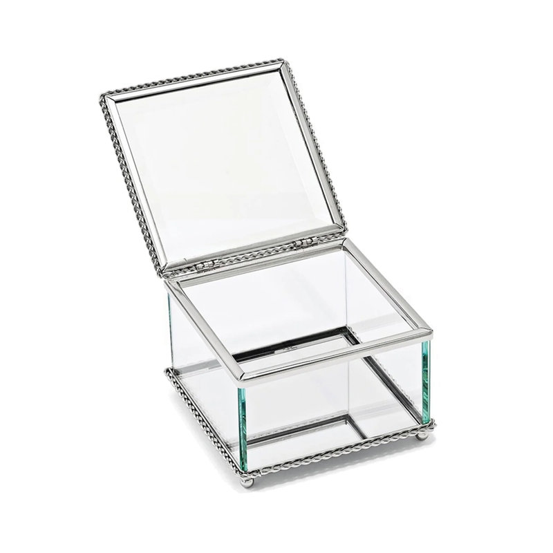 Boîte à bijoux à charnière carrée, Oui
