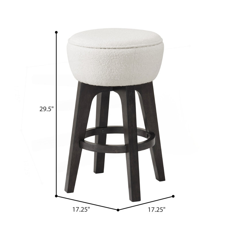 Brown Backless Bar Stools, Set Of 2