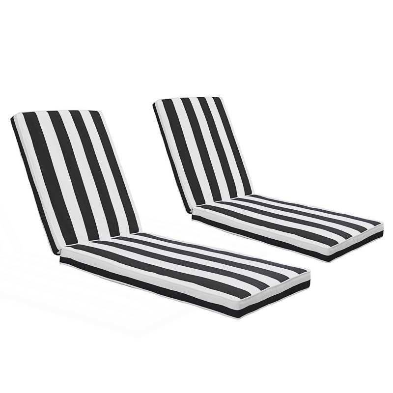 Coussin de chaise longue d'extérieur 2 pièces, coussin de siège de remplacement pour patio