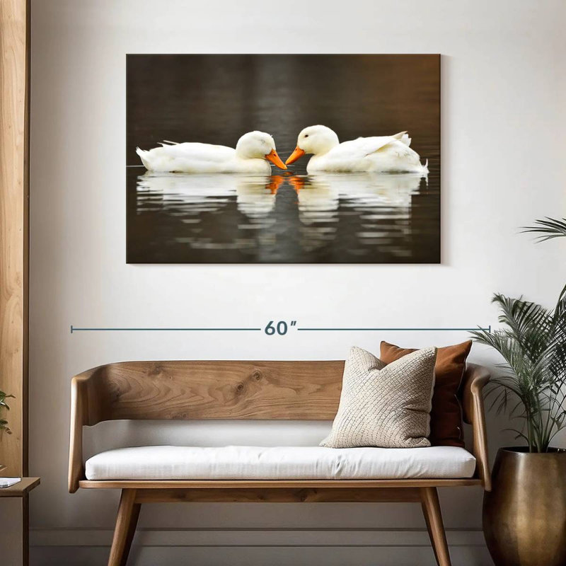 Crowle White Duck Couple, 30" H x 45" W