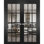 Portes doubles françaises massives Felicia 3355 Noir mat avec vitrage clair, cadre en bois massif, portes robustes pour placard ou chambre à coucher, 48 po x 80 po (2 x 24 x 80 po)