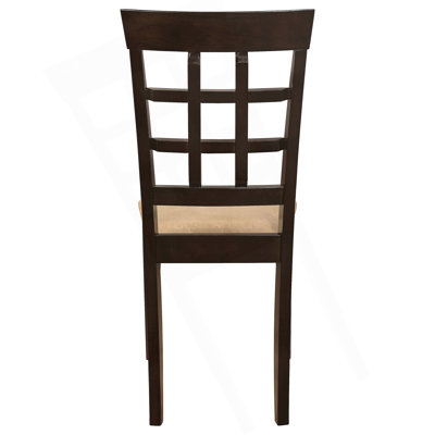 Chaise de salle à manger Cappuccino et beige à dossier en treillis (ensemble de 2)