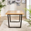 Mercee Parquet Herringbone Veneer Dining Table - Chevron Top Traditional Rustic Farmhouse Kitchen Style