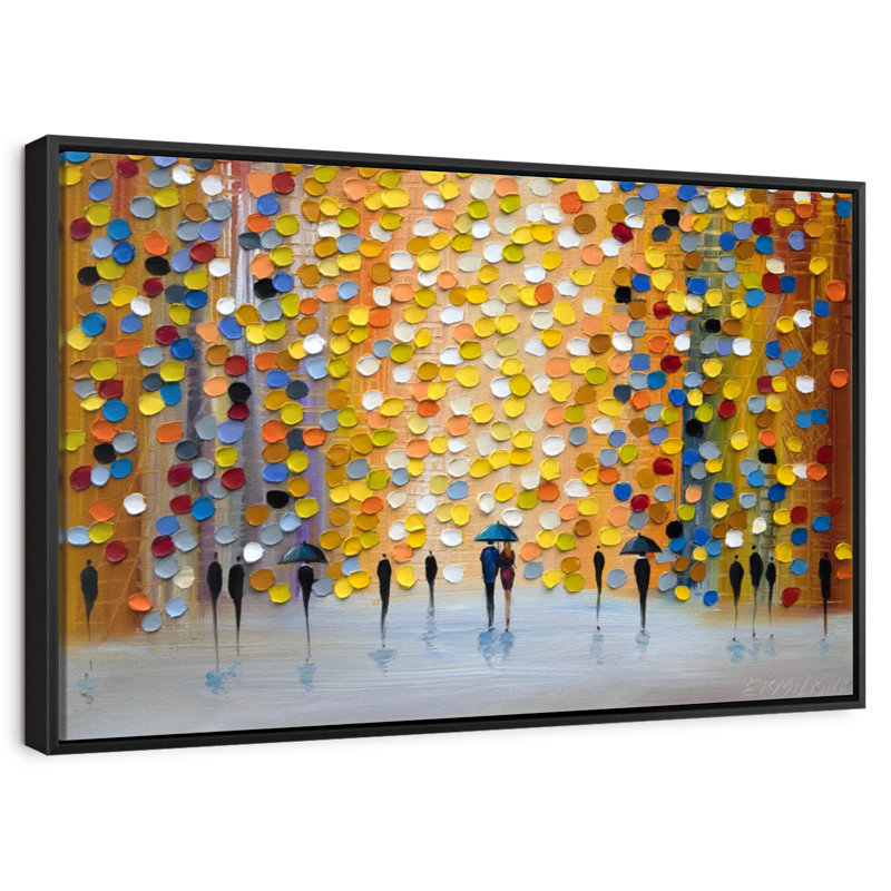 Belle pluie, Cadre flottant noir, 40 po x 27 po
