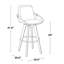 Tabouret de bar 29 po à hauteur fixe avec pivot en bambou noyer et tissu crème avec repose-pieds rond en métal noir-130031780
