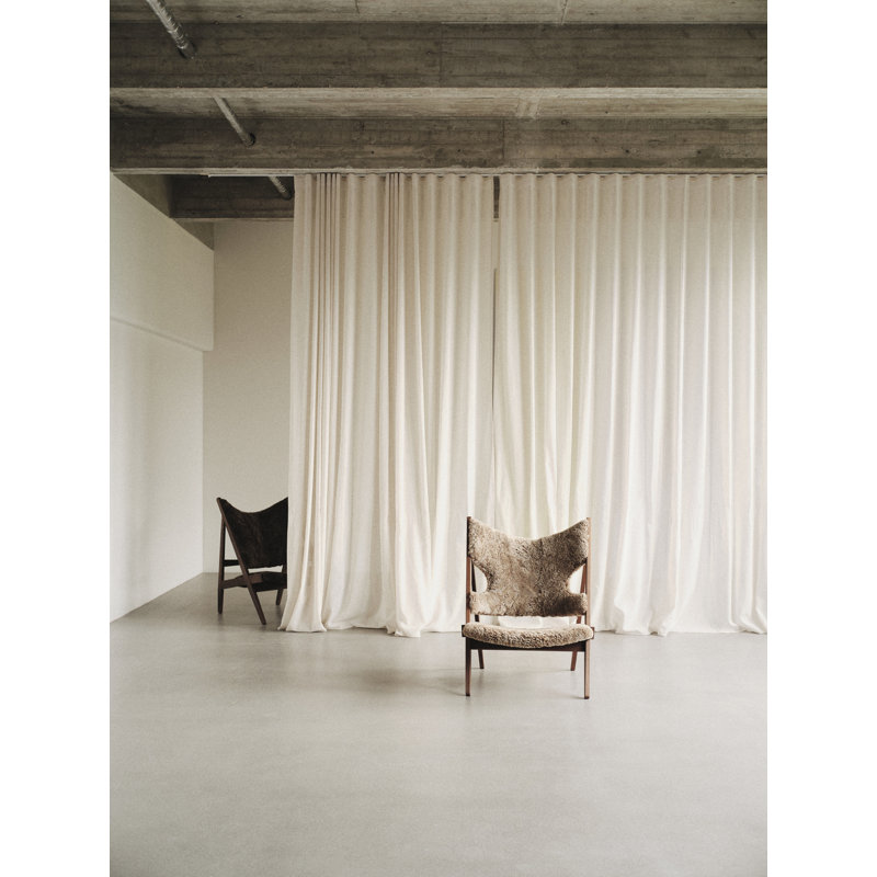 Knitting Lounge Chair, Sheepskin Sahara, Walnut