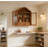 Vintage Rustic Distressed Solid Wood Wall Cabinet With Elegant Wave Top-647176768