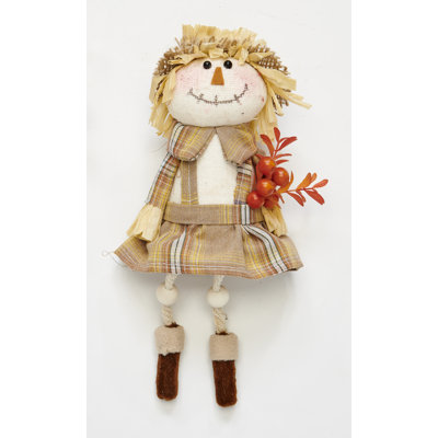 10" Harvest Sitting Girl Scarecrow 