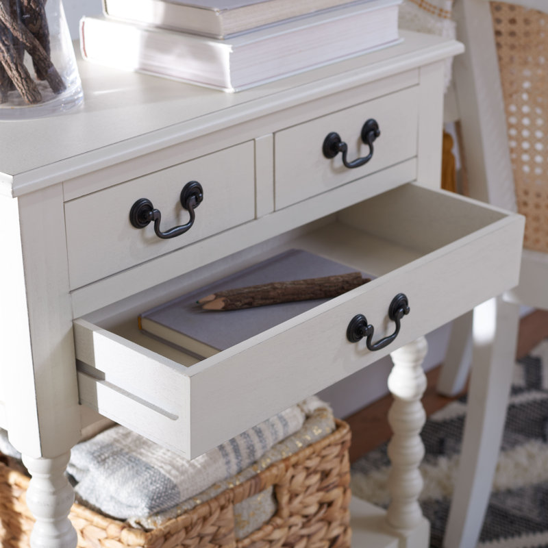 Console 23,5 po Eckfried, Blanc patiné