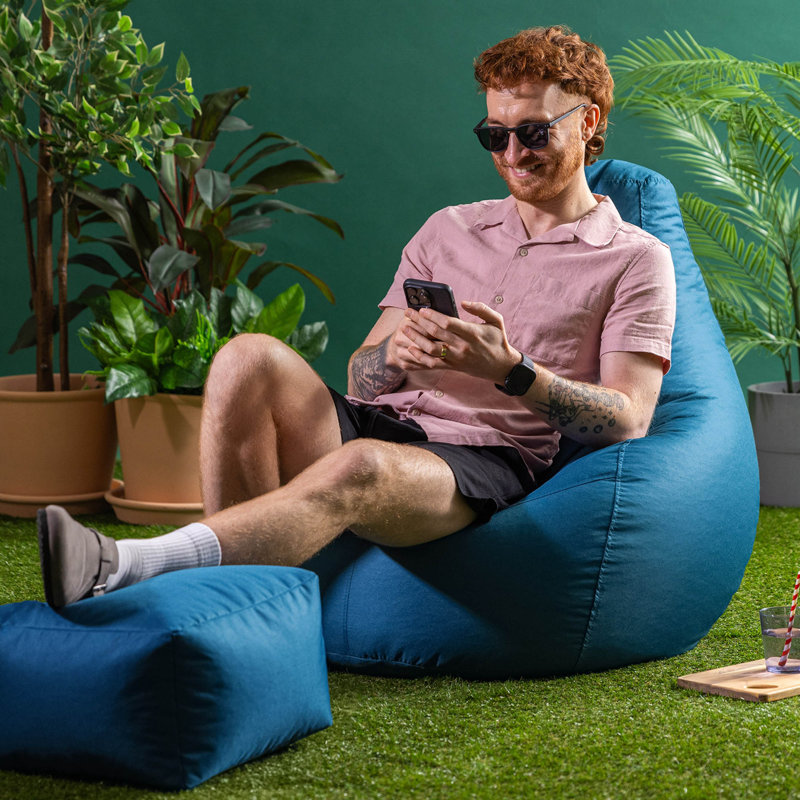 icon Recliner Bean Bag Chair & Pouffe, Teal Green