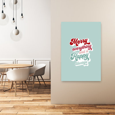 Merry Everything Happy Always Colorful Modern Retro Wall Art Print