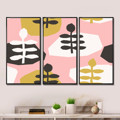 " Yellow And Green Pastel Retro II " 3 - Pieces