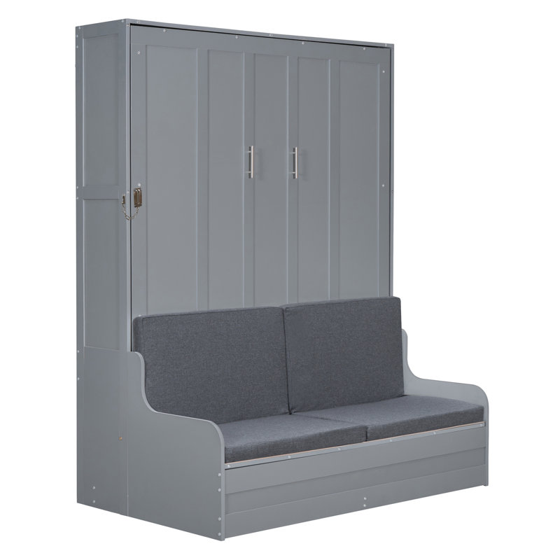 Lit escamotable avec coussin Murphy, Gris