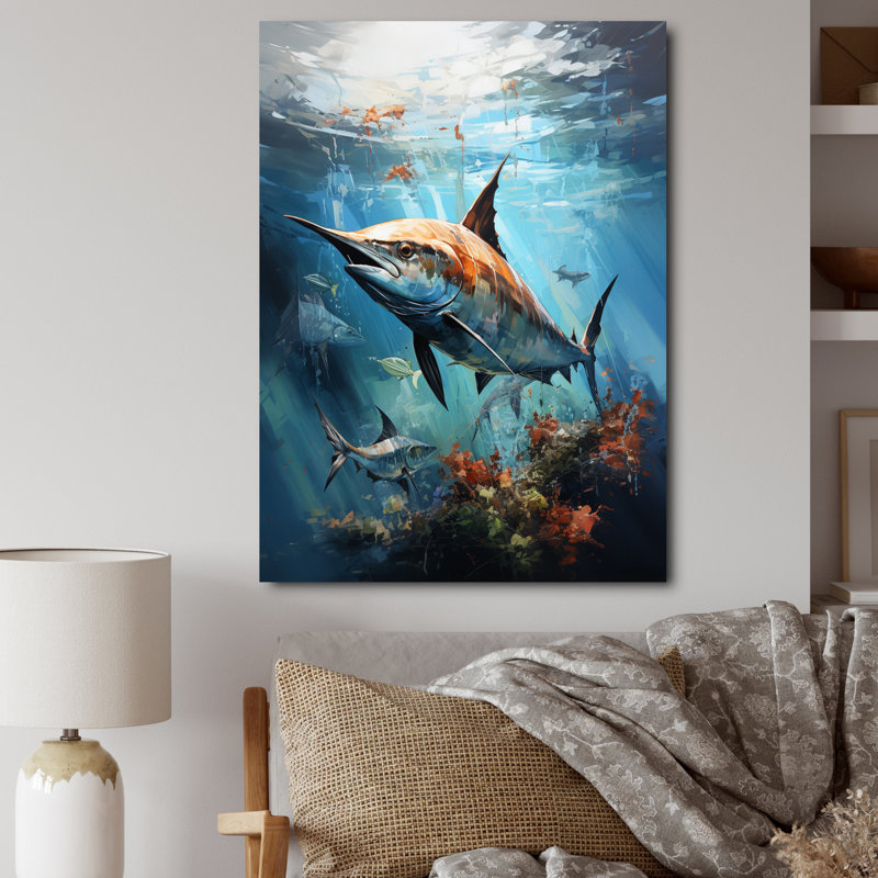 «Fishing Majestic Marlins III», reproduction sur toile, H 40 po x l 30 po x P 1,5 po, Toile tendue