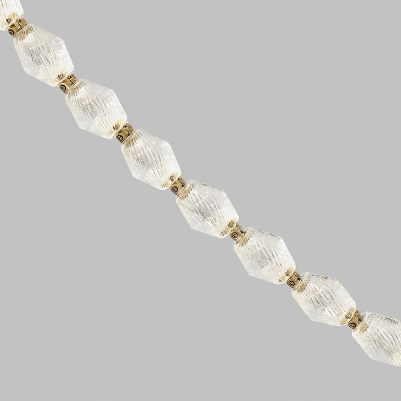Collier 240 Chandelier, 254.8" H x 2" W x 2" D, Hand Rubbed Antique Brass, 3000K
