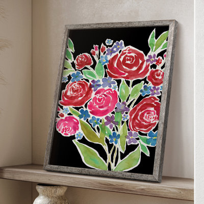 Floral Choir Bouquet Framed Print - Solid Wood