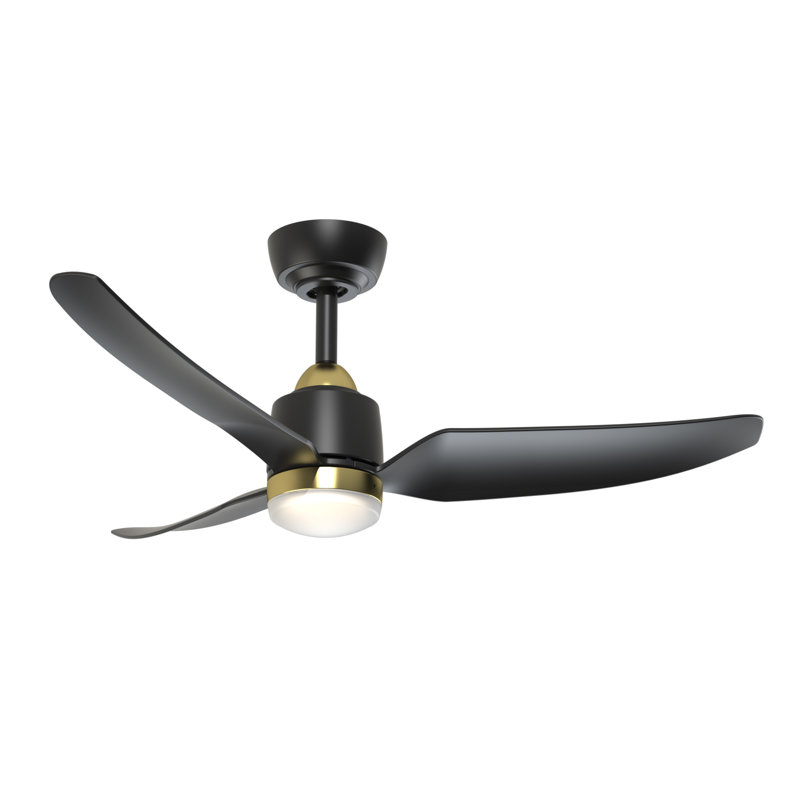 Hugo 42-In Ceiling Fan, Matte Black/Brushed Gold, Matte Black, 42" Wide