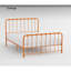 Lit plateforme en métal orange vif pour grand lit, chambre à coucher essentielle - sans sommier avec grand lit enchanteur, élégance