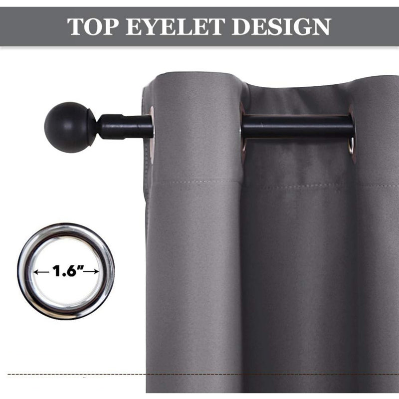 Blackout Curtains 90 x 54 Inch Extra Wide Drapes for Window Treatment, 2 Panels, Grey