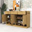 Buffet moderne avec tablettes et tiroirs et compartiments de rangement ouverts-1006727742