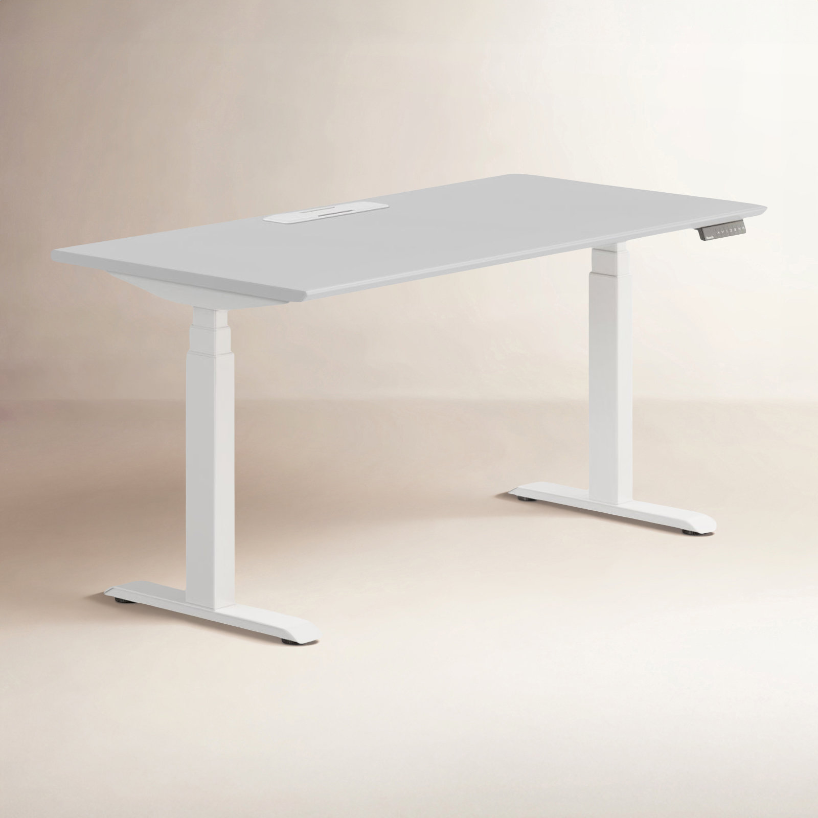Standing Desk, 52" H x 60" W x 30" D, Fog, White