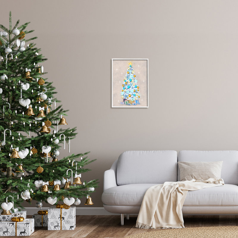 Décoration de Noël blanche, décorations d'arbre de Noël, art texturé noir par estampe numérique par Ziwei Li