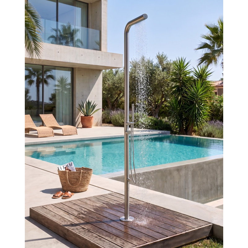 Freestanding Outdoor Shower SORAPATA Silver