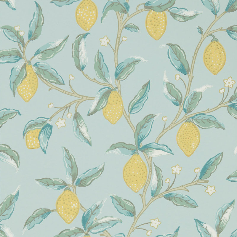 Lemon Tree 10.05m x 52cm Matte Wallpaper Roll, Blue