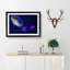 Neon Jellyfish in Abstract - Picture Frame Graphic Art Print-55727965-55727966