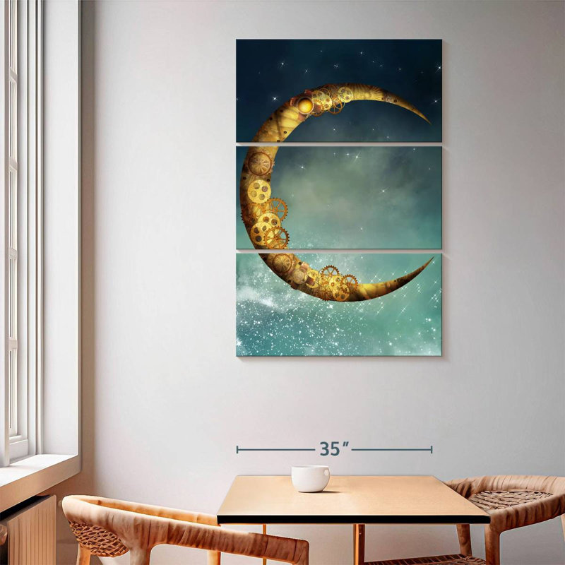 Oberle Steampunk Moon, 65" H x 42" W