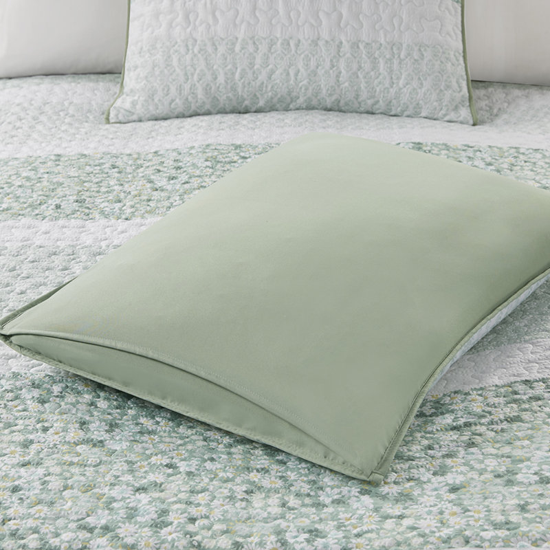 Courtepointe double en seersucker, literie Shabby Chic, 100%, lavable à la machine avec coussin 4 pièces, bourre florale, jeté